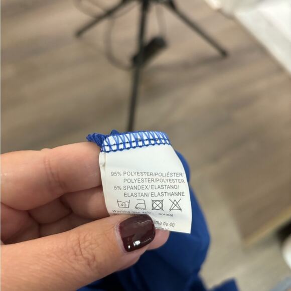 Adome Dark Blue Short Sleeve Sheer Kimono Robe Fabric Buttoned Front Size Large - Picture 6 of 7